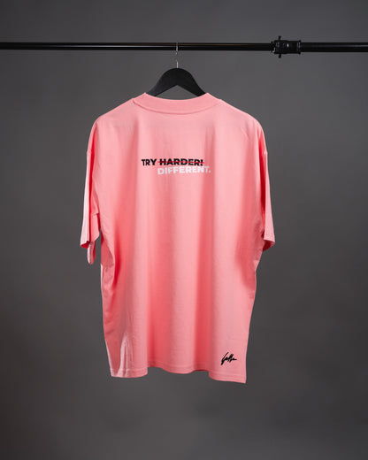TRY DIFFERENT Oversized T-Shirt – Vintage Pink