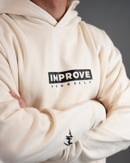 FULL COMMITMENT Hoodie – Cremeweiß