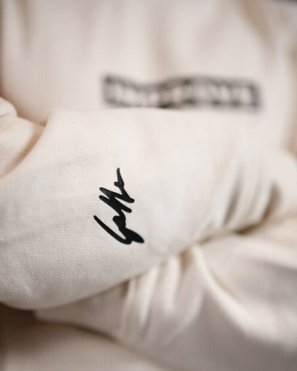 FULL COMMITMENT Hoodie – Cremeweiß