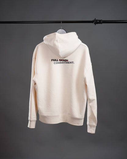 FULL COMMITMENT Hoodie – Cremeweiß