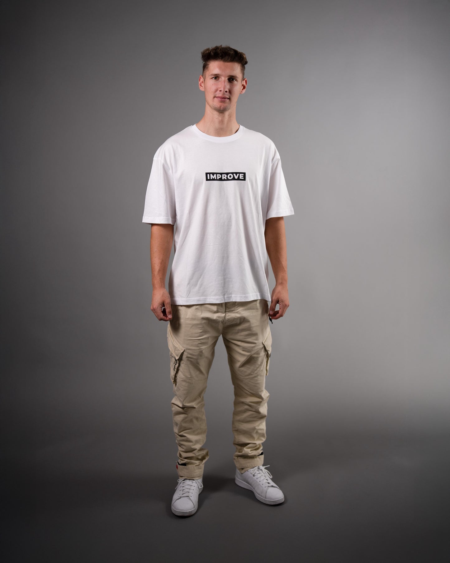 IMPROVE YOURSELF Oversized T-Shirt WHITE