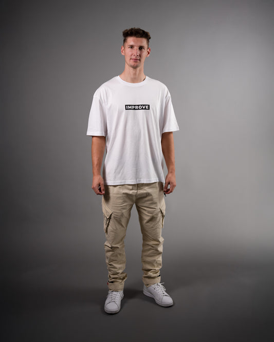 IMPROVE YOURSELF Oversized T-Shirt WHITE