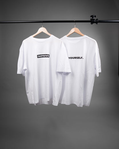 IMPROVE YOURSELF Oversized T-Shirt WHITE