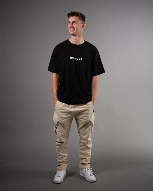 IMPROVE YOURSELF Oversized T-Shirt BLACK