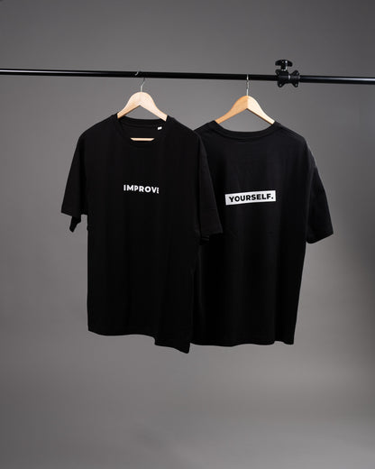 IMPROVE YOURSELF Oversized T-Shirt BLACK