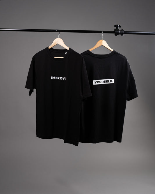 IMPROVE YOURSELF Oversized T-Shirt BLACK